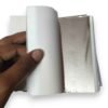 Single light champagne silver foil sheet 14x14 cm close up