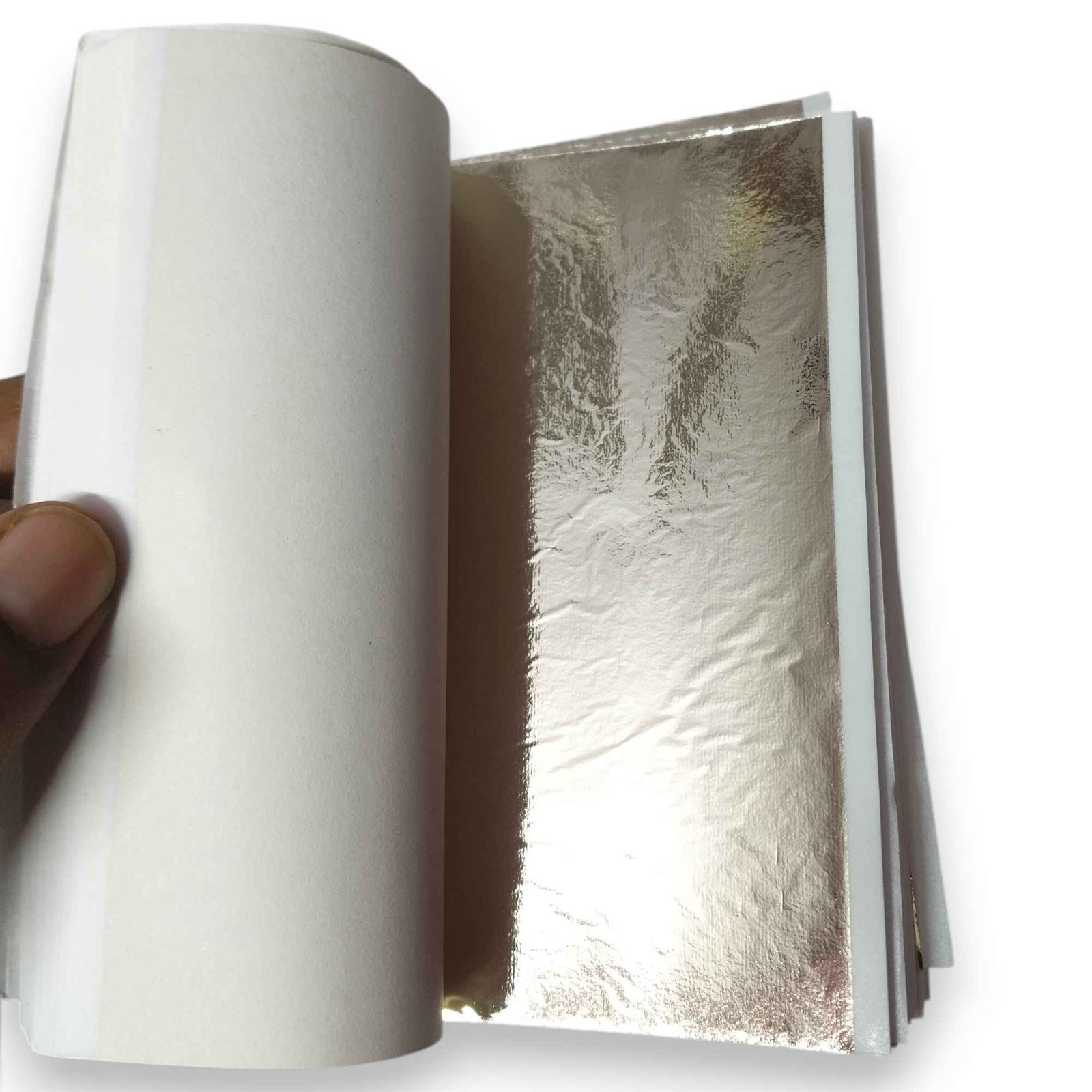 Light champagne silver foil sheets pack with Sumera Warq branded label