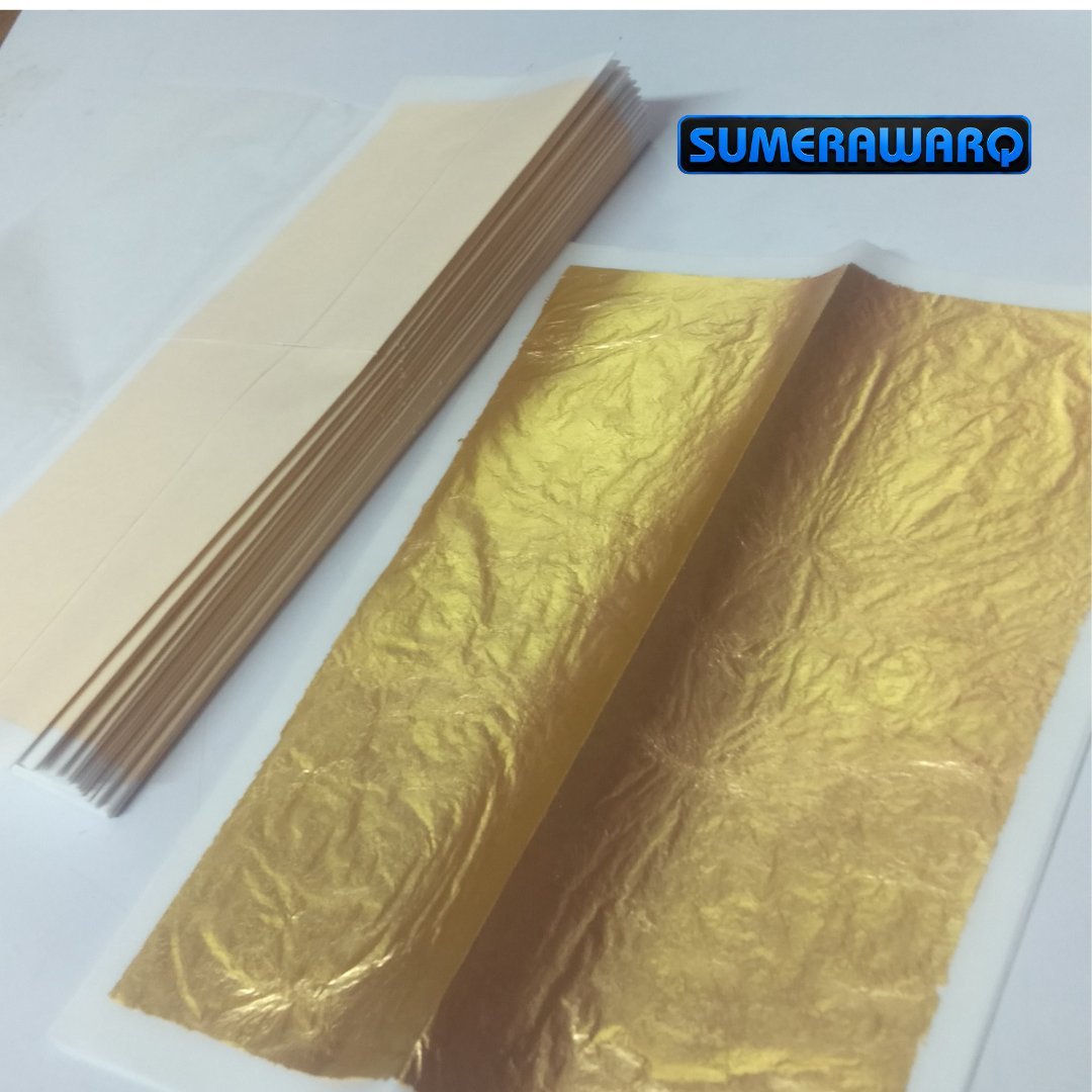 24K gold leaf 6x8 inch booklet with tissue paper between sheets