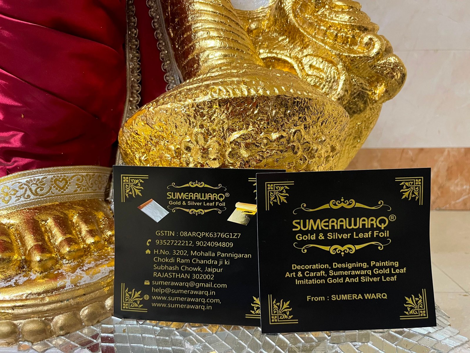 Sumera Warq gold leaf foil card aage aur peeche dono taraf