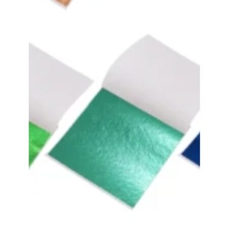 Emerald green metallic foil sheet 14x14 cm for resin art, nail art and craft gilding - SUMERA WARQ Jaipur