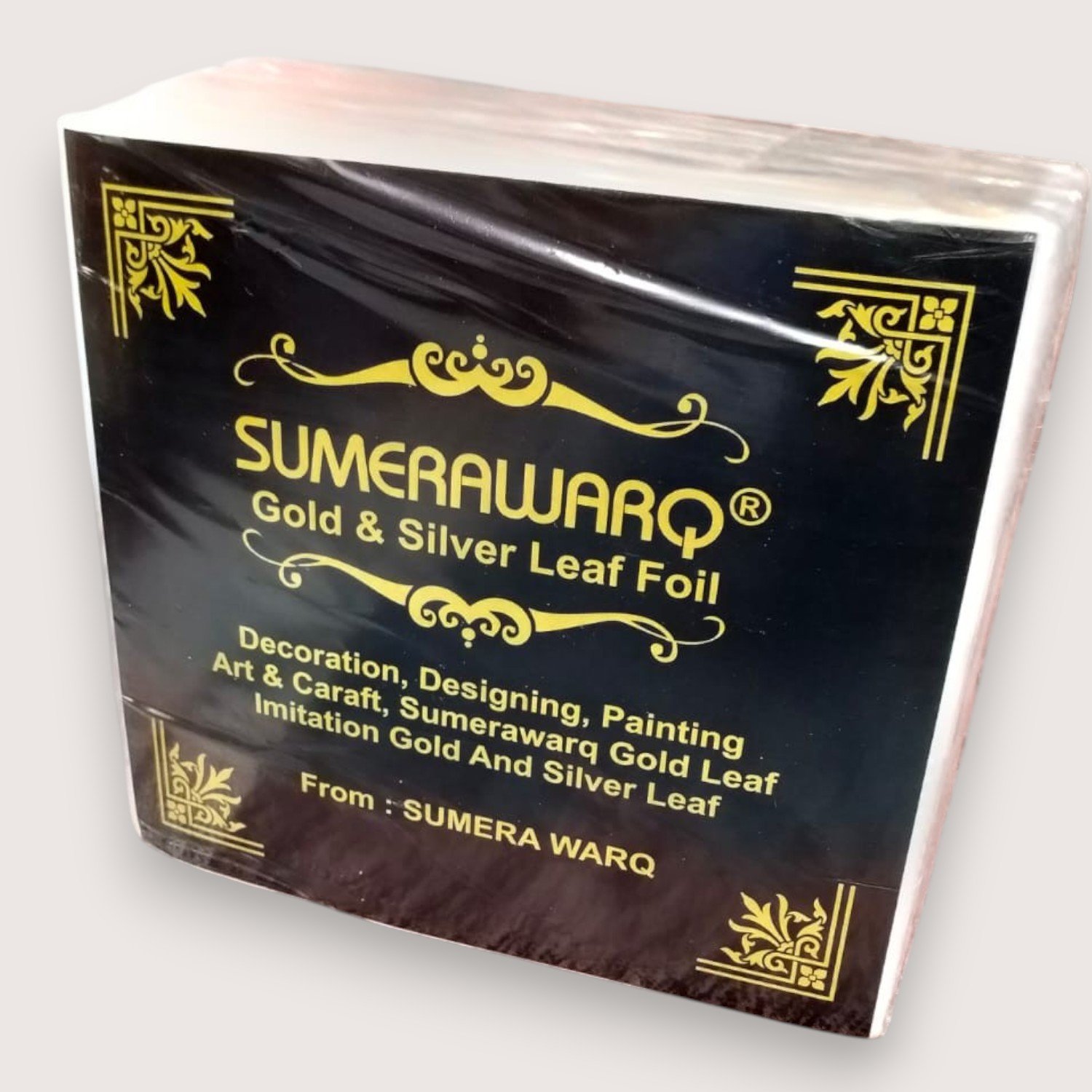 Gold Leaf Foil Sheets 14 x 14 cm – 1000 Sheets Bulk Bundle for Mandir, Murti, Furniture Gilding & Art
