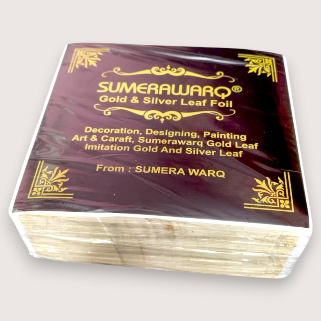 Gold leaf foil sheets 14 x 14 cm imitation gold leaf bulk pack of 1000 sheets by Sumera Warq