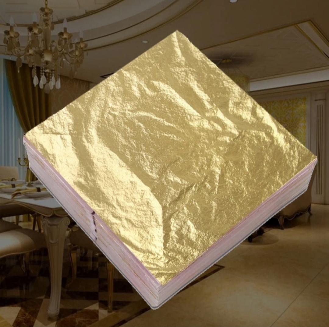 Gold leaf foil sheets used for luxury interior decoration