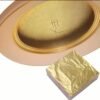 Gold leaf foil sheets applied on an oval wooden frame