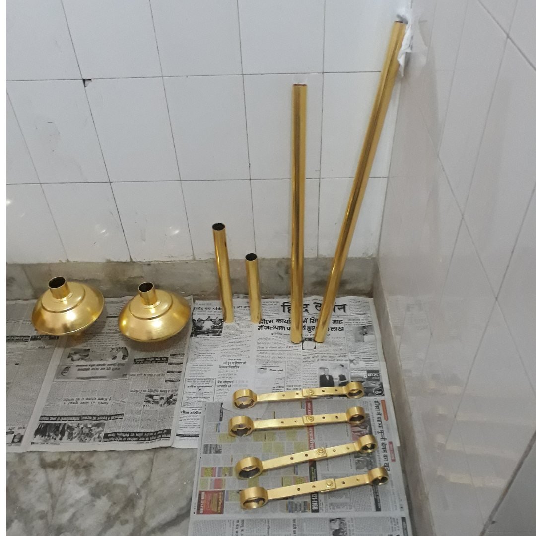 Gold plated mandir dhwaj dand rods