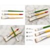 Features of Sumera Warq gold leafing brush set - premium synthetic bristles, rust resistant ferrule, smooth wooden handle