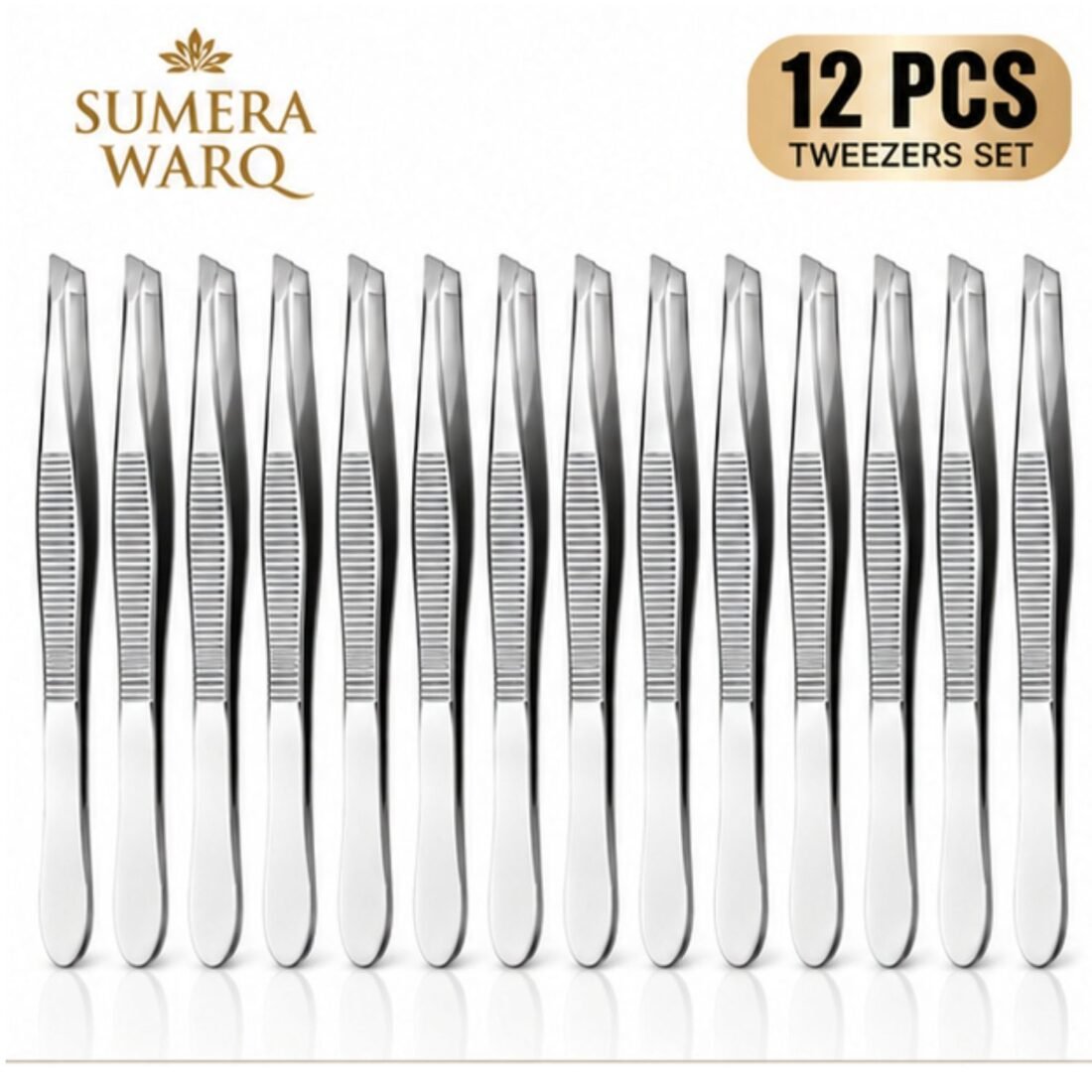 12 pcs stainless steel gold leafing tweezer set
