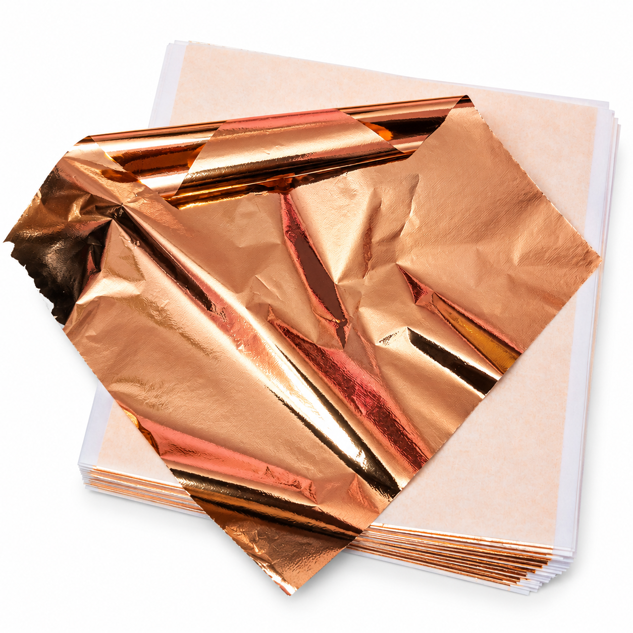 rose gold leaf foil sheets 14x14 cm pack of 100 sheets