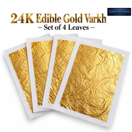 sumerawarq 24k edible gold varkh set of 4 leaves