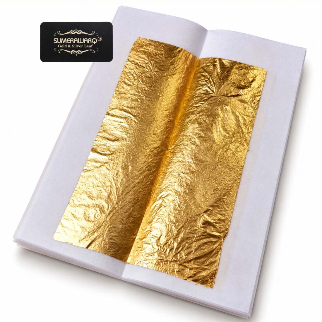 24K edible gold varkh 3x5 inch booklet by Sumera Warq