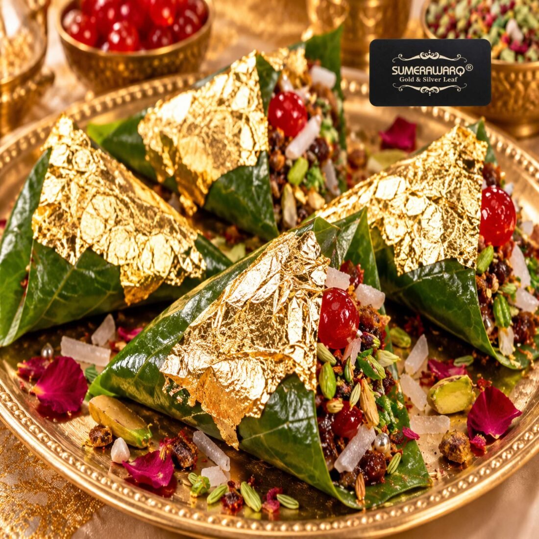 24K edible gold varkh 3x5 inch on meetha paan