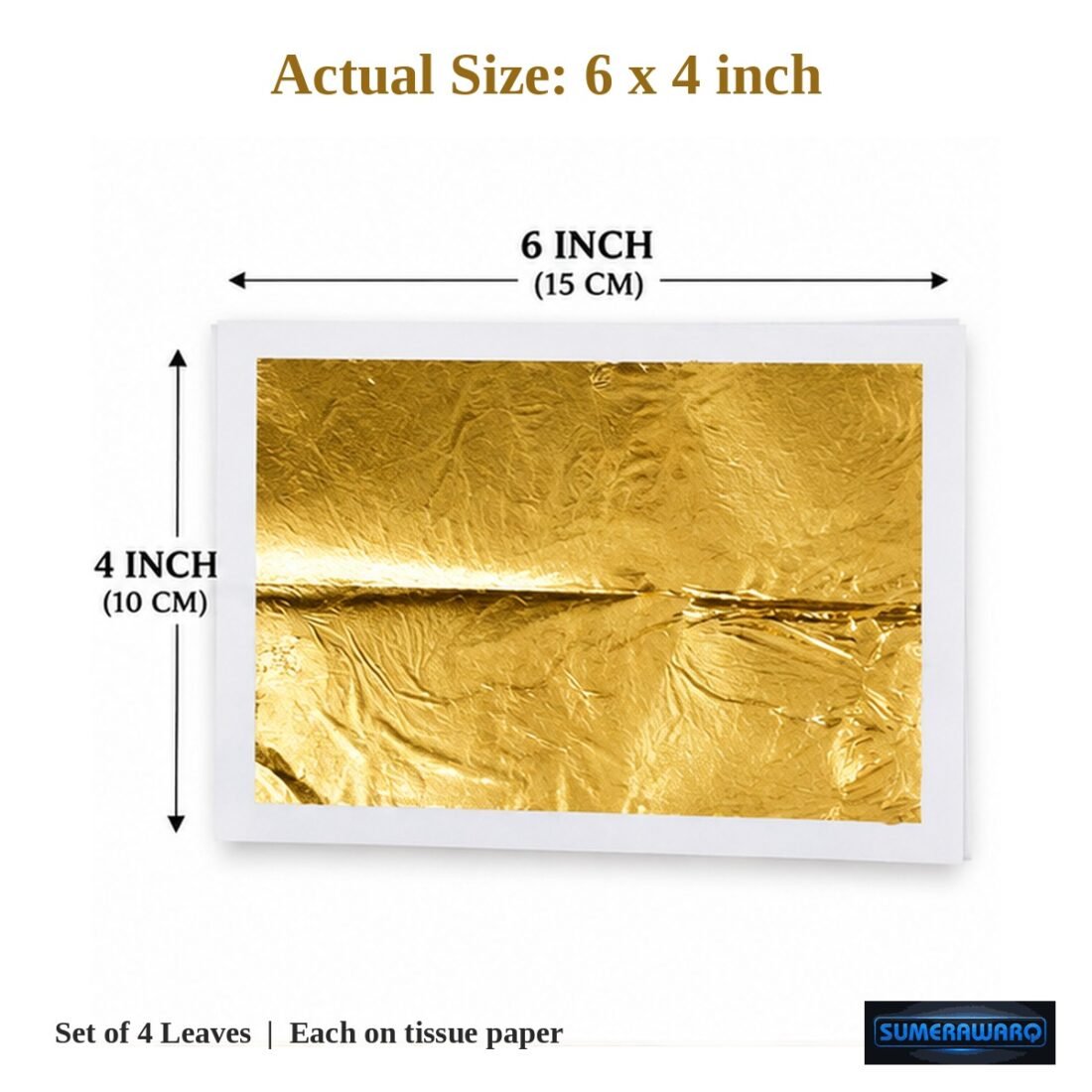 sumerawarq 24k gold varkh size 6x4 inch