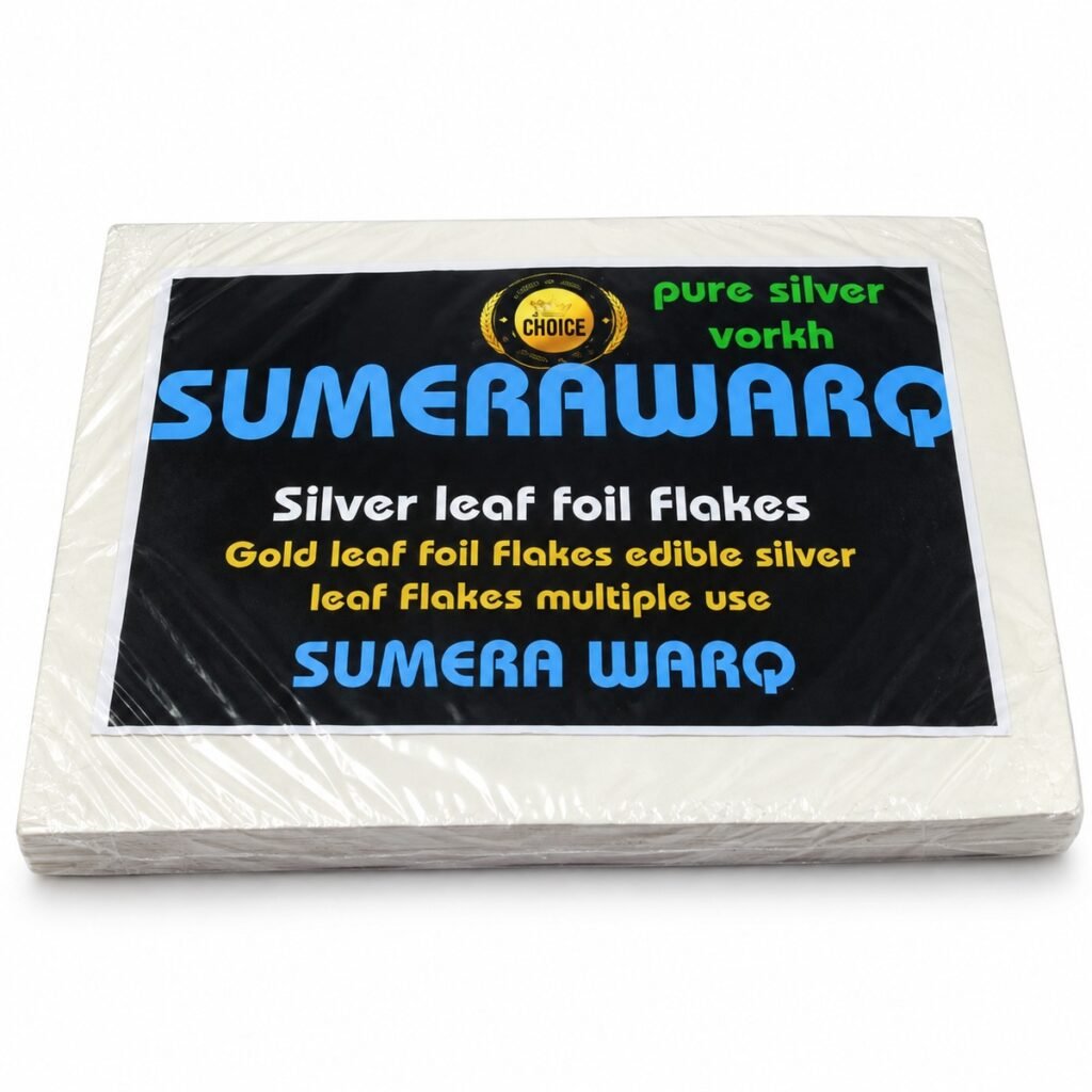 chandi ka warq 5x5 inch 150 leaves ka packet - Sumera Warq