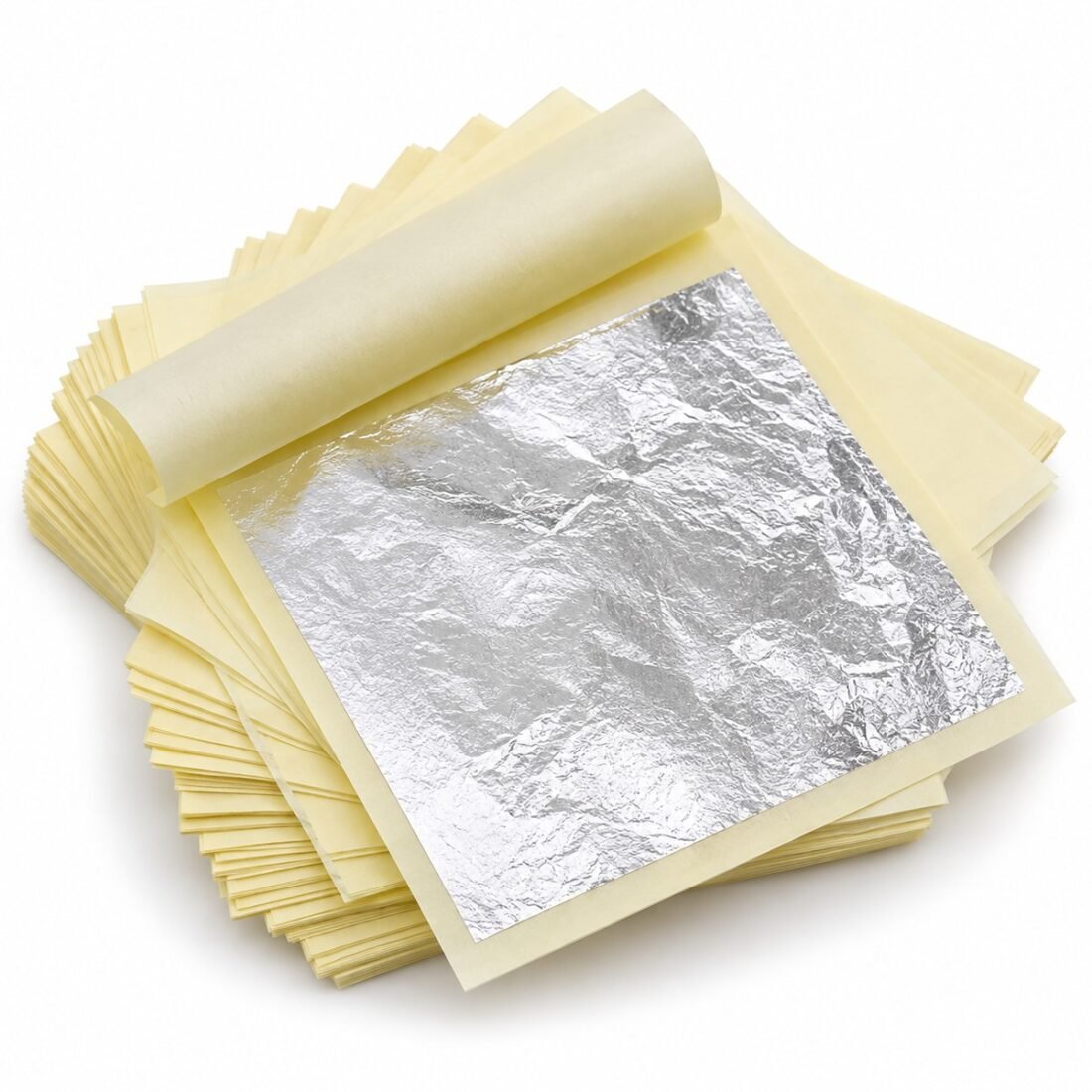 sumerawarq edible silver leaf warq 5x5 inch leaves in tissue book