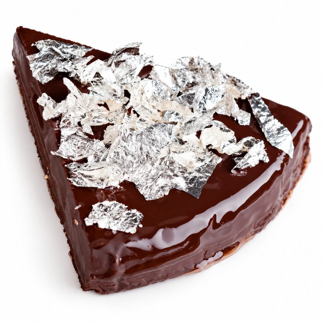 sumerawarq edible silver leaf warq on chocolate cake