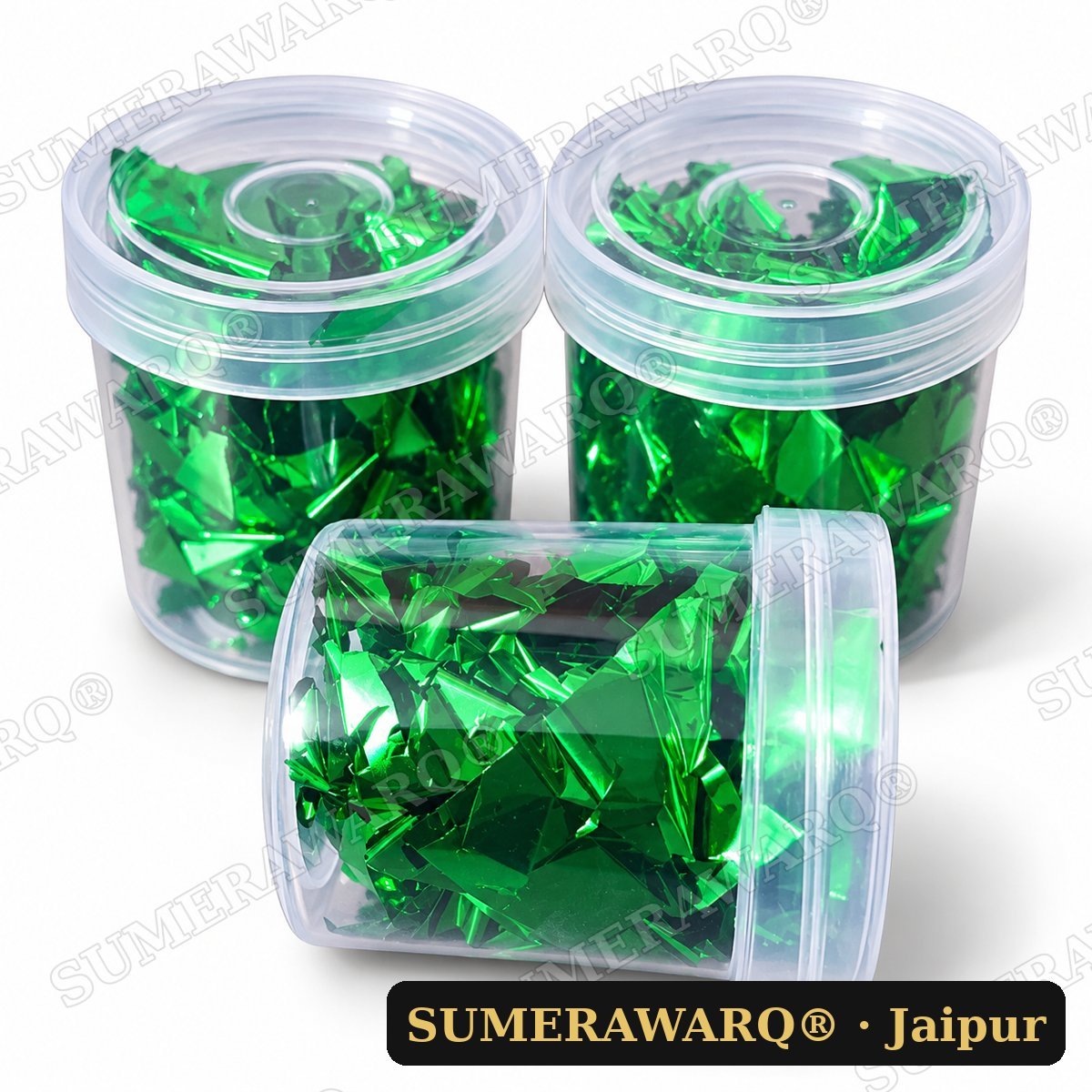 sumerawarq foil flakes jar green