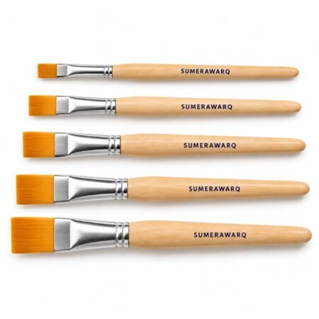 Gold leafing brush flat chapta set of 5 sizes - Sumera Warq