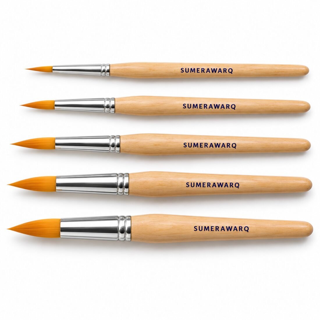 Round gold leafing brush set of 5 sizes - Sumera Warq