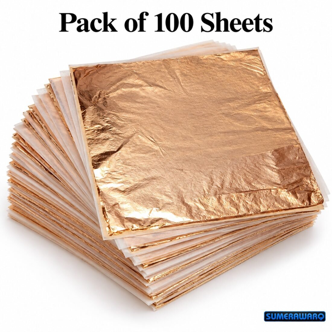 sumerawarq italian gold leaf 16x16 cm pack of 100 sheets