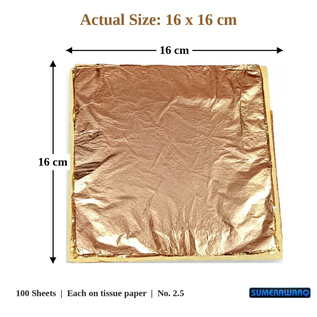 sumerawarq italian gold leaf 16x16 cm size