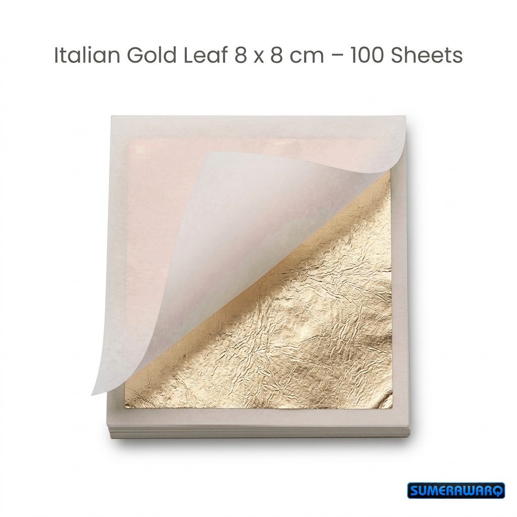 sumerawarq italian gold leaf foil sheets 8x8 cm